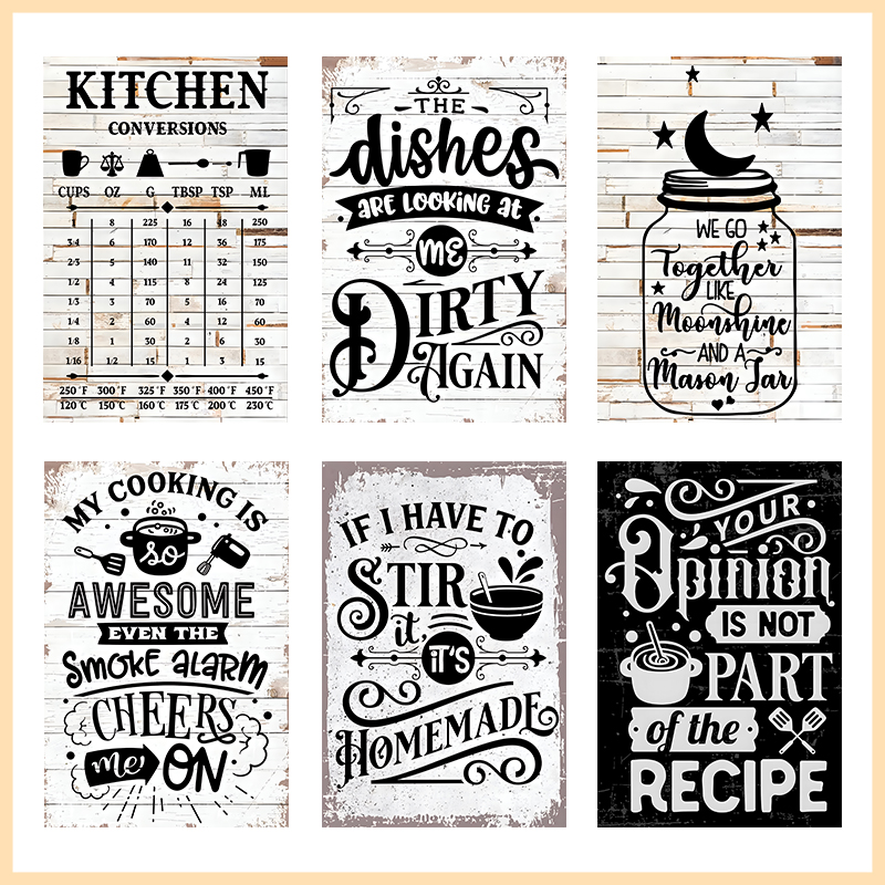 Home Cooking Quotes - Plaque en métal vintage avec citation