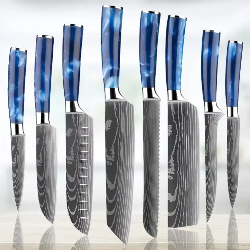 Home Cooking In Japanese - Couteau Santoku japonais en acier au