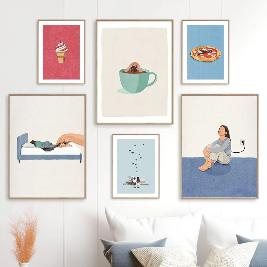 Home Cooking Reading - Affiche d'art humoristique et drôle sur
