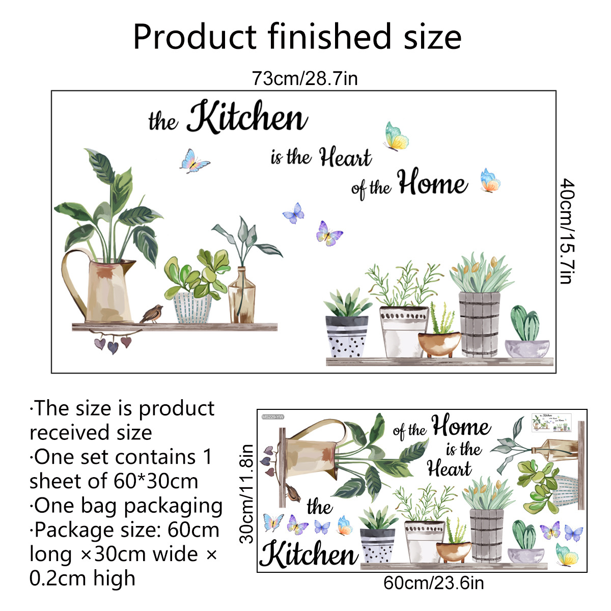 Autocollants muraux plantes ve - Home Cooking Quotes avis et prix
