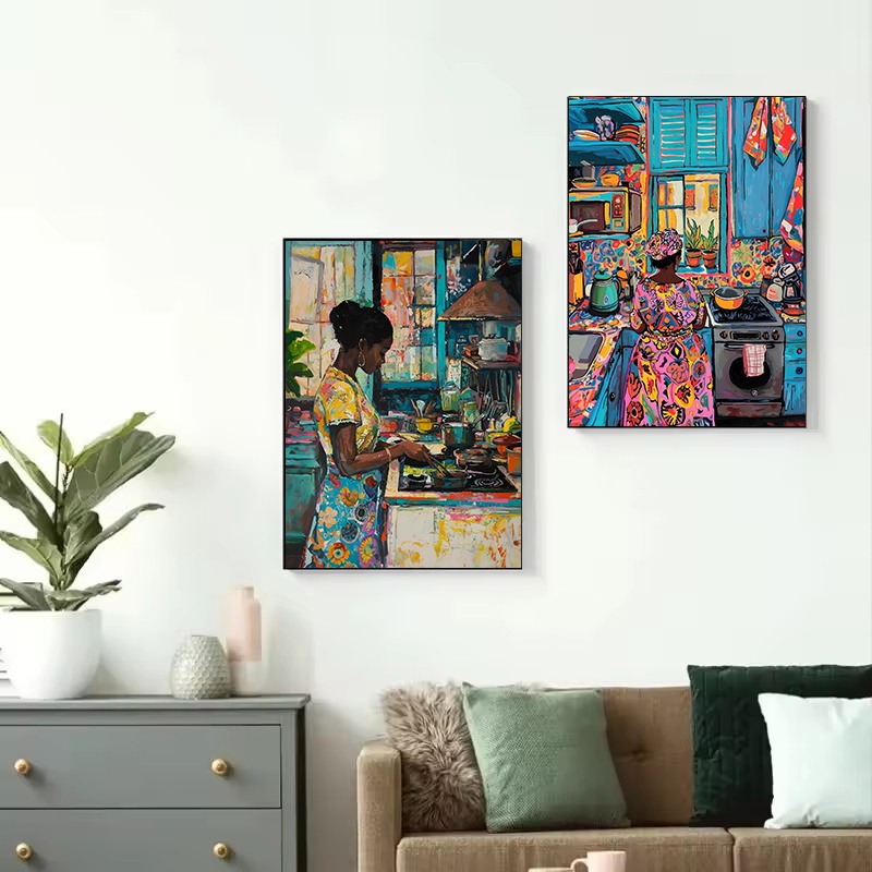 Affiche abstraite et vive pour - Home Cooking Reading avis et prix